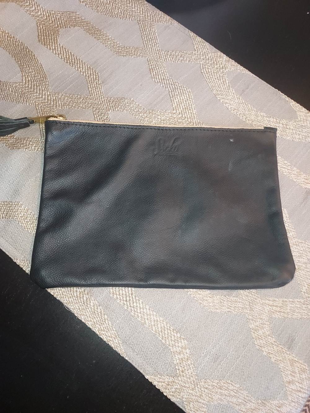 Black Leather Sseko Clutch 7x10